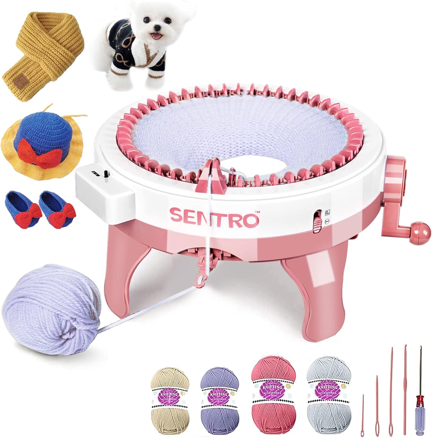 SENTRO 48 Needles Knitting Machine for Easy DIY Projects