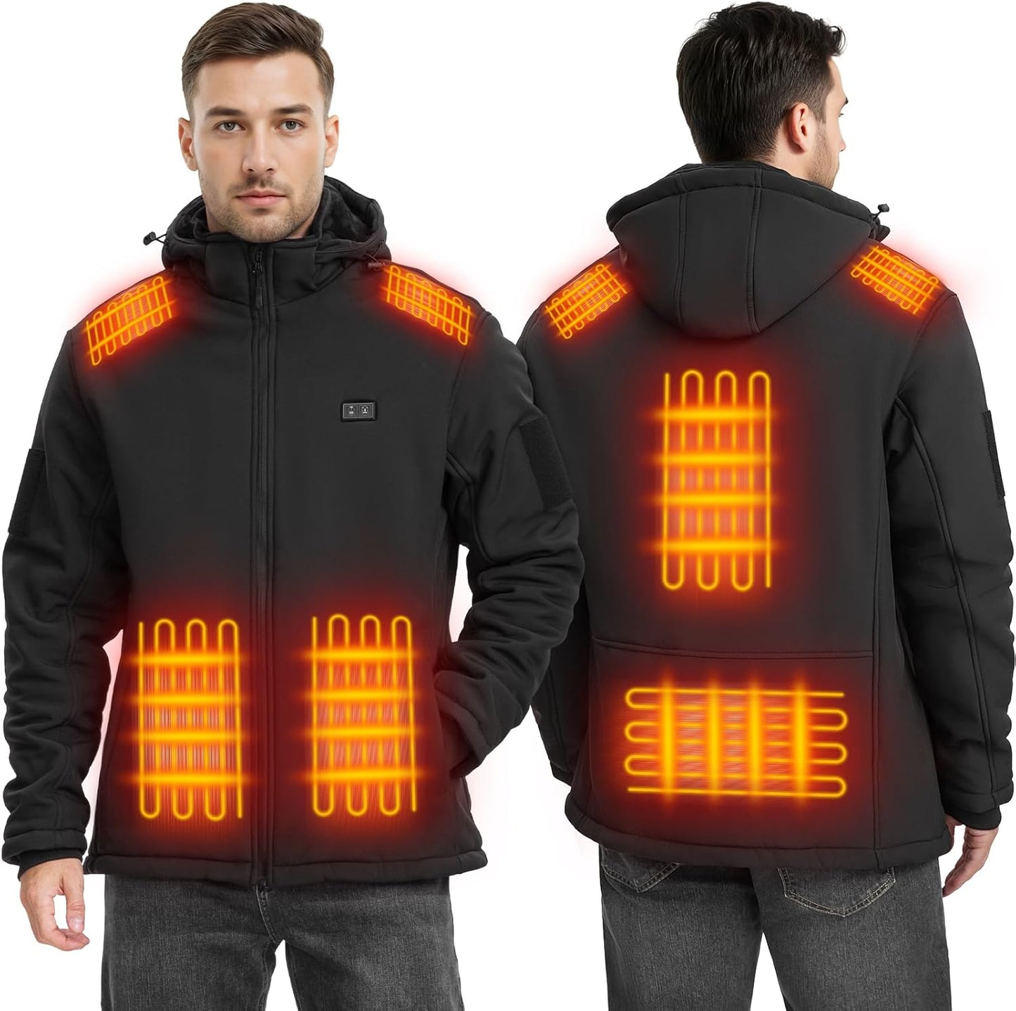 Heated Jacket for Men with 16000mAh Battery Pack and Hood