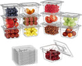 1/6 4ft 12 Pack Plastic Food Pans With Lids - Stackable, Freezer-Safe