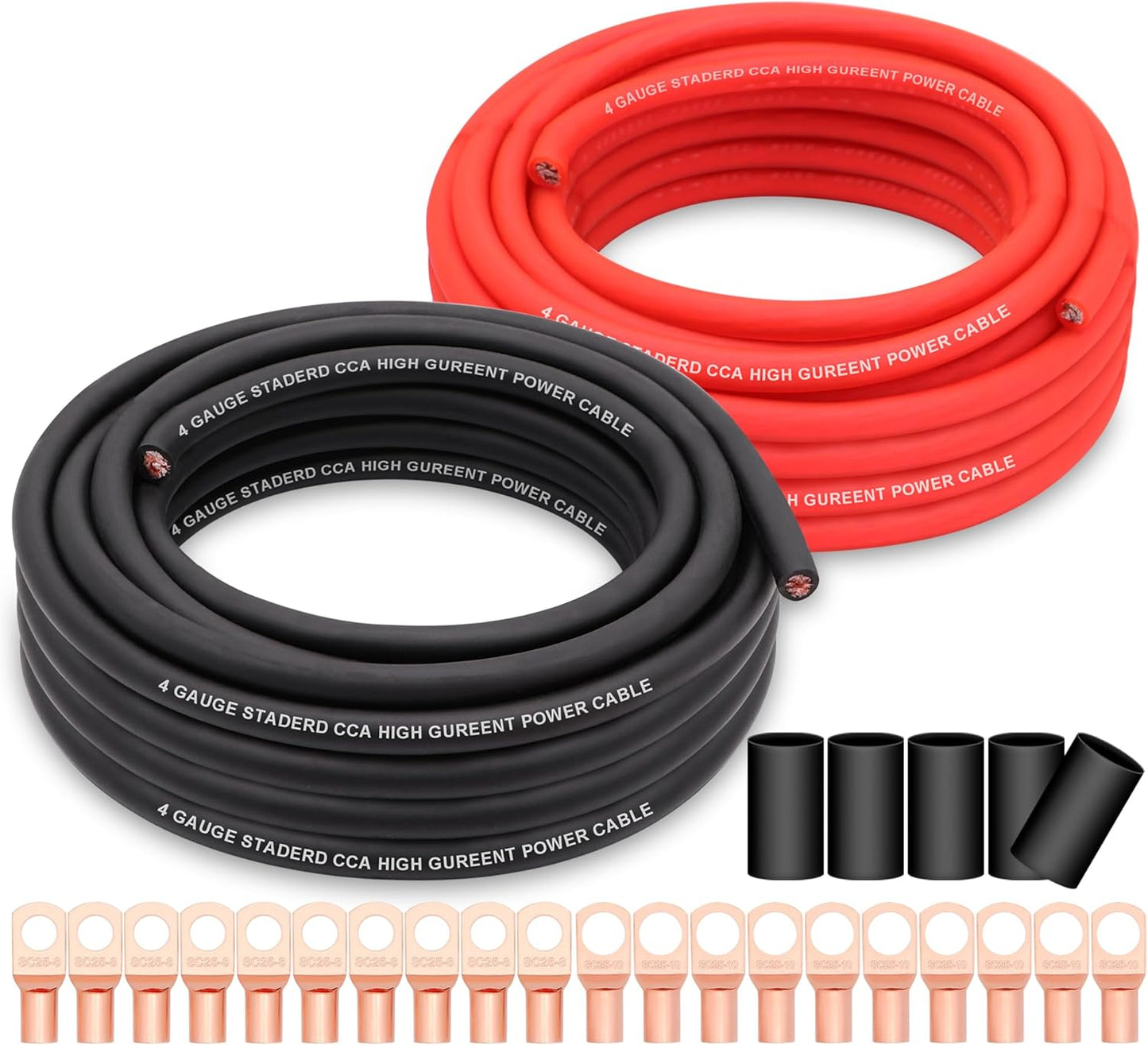 4 Gauge Wire Copper Clad Aluminum CCA 50FT Power Ground Cable