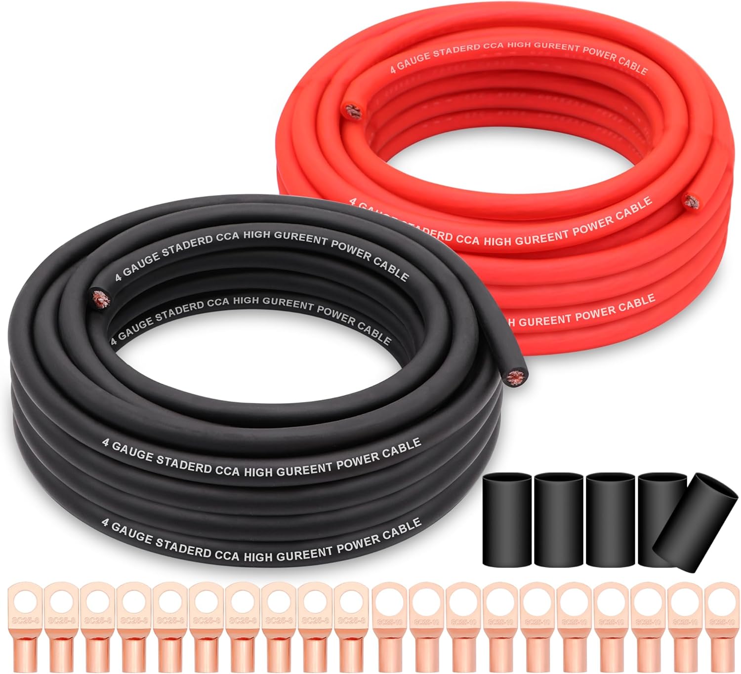 4 Gauge Wire Copper Clad Aluminum CCA 50FT Power Ground Cable