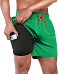 Mens Swim Trunks with 5 in Inseam - Quick Dry Compression Liner