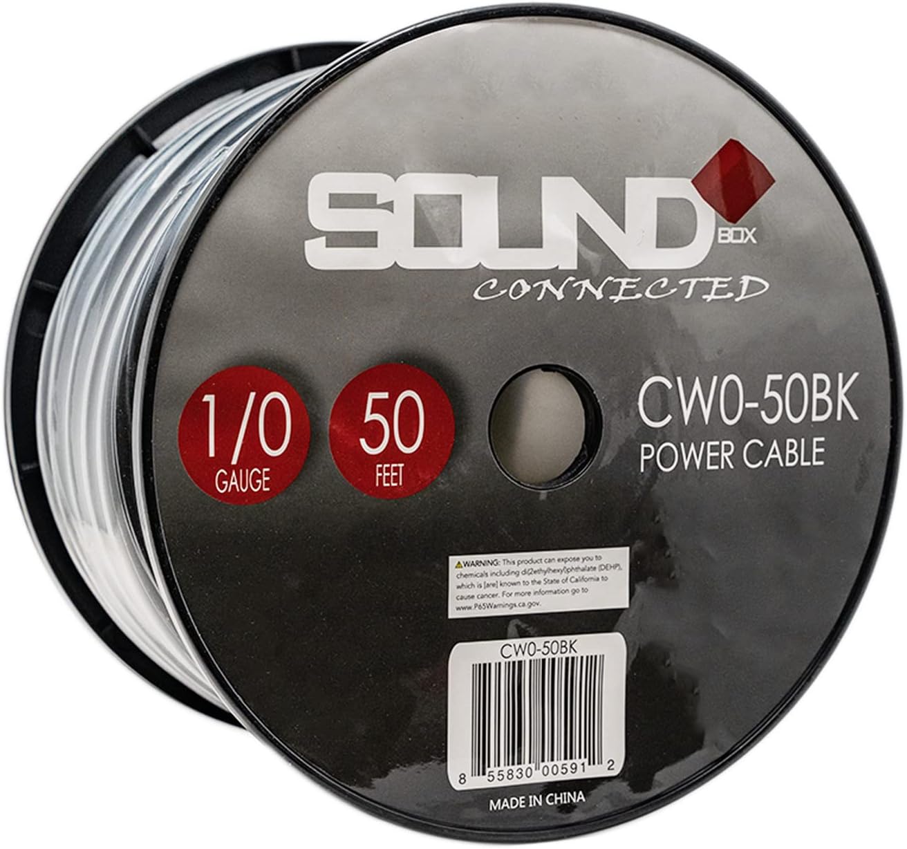 SoundBox 0 Gauge Amplifier Wire Power/Ground 50 Ft Spool Cable