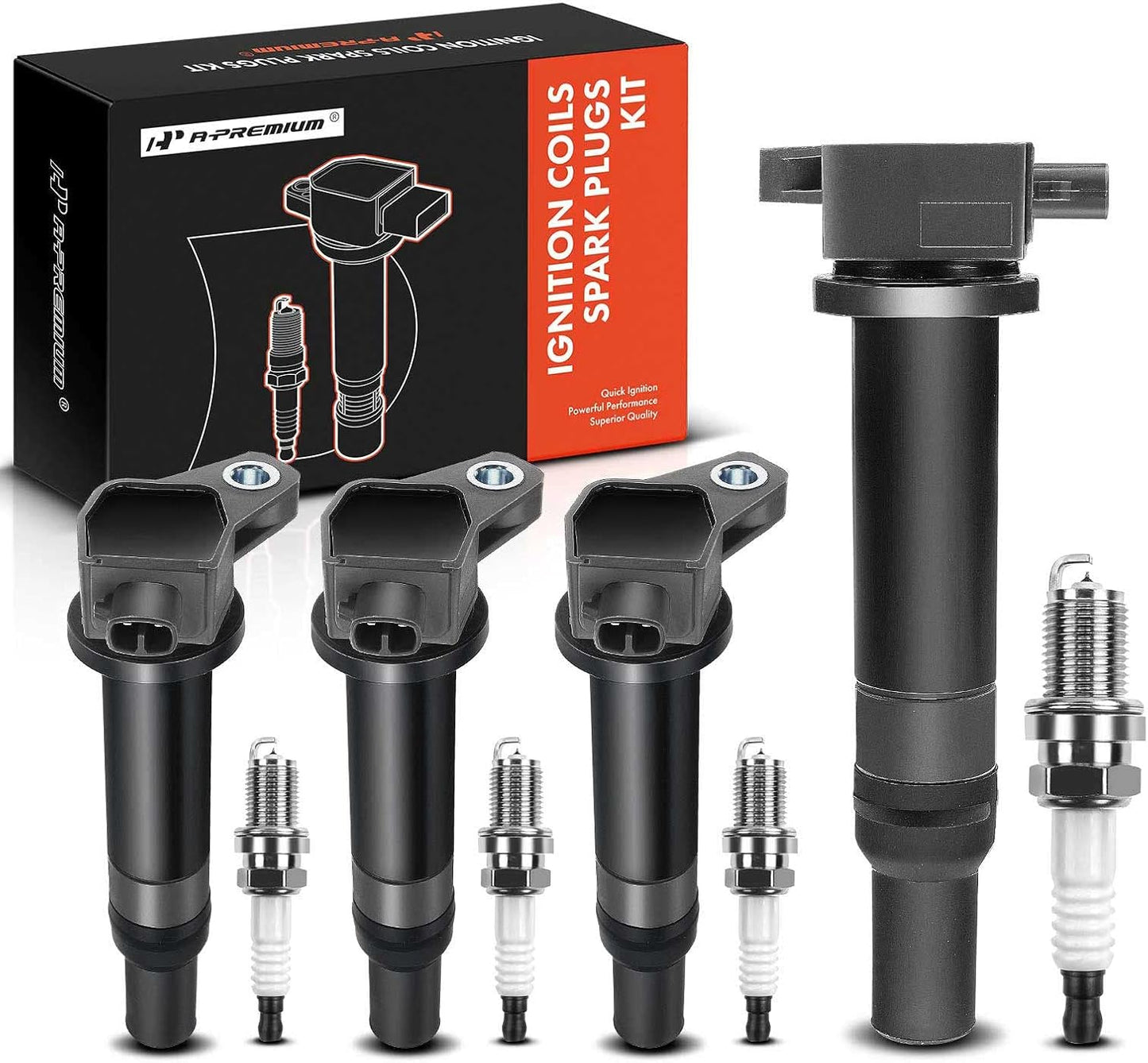 A-Premium Ignition Coil Pack and Iridium Spark Plugs Set