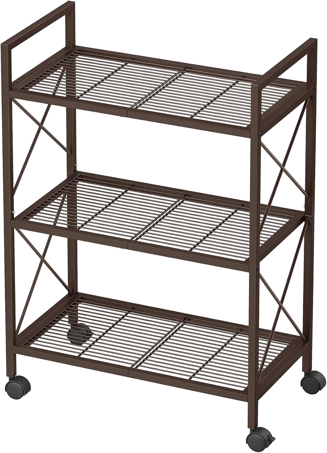 Durable 3-Tier Metal Storage Rack with Wheels for Versatile Use