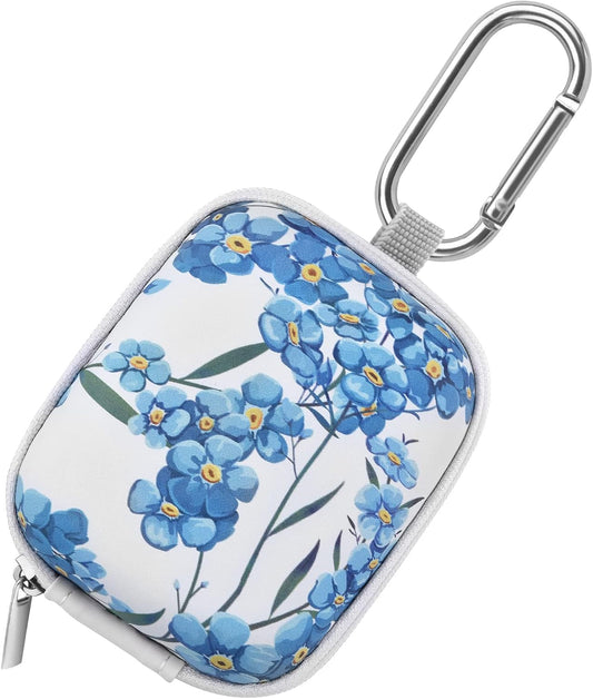 Shockproof Blue Floral Earbud Case by AIRSPO