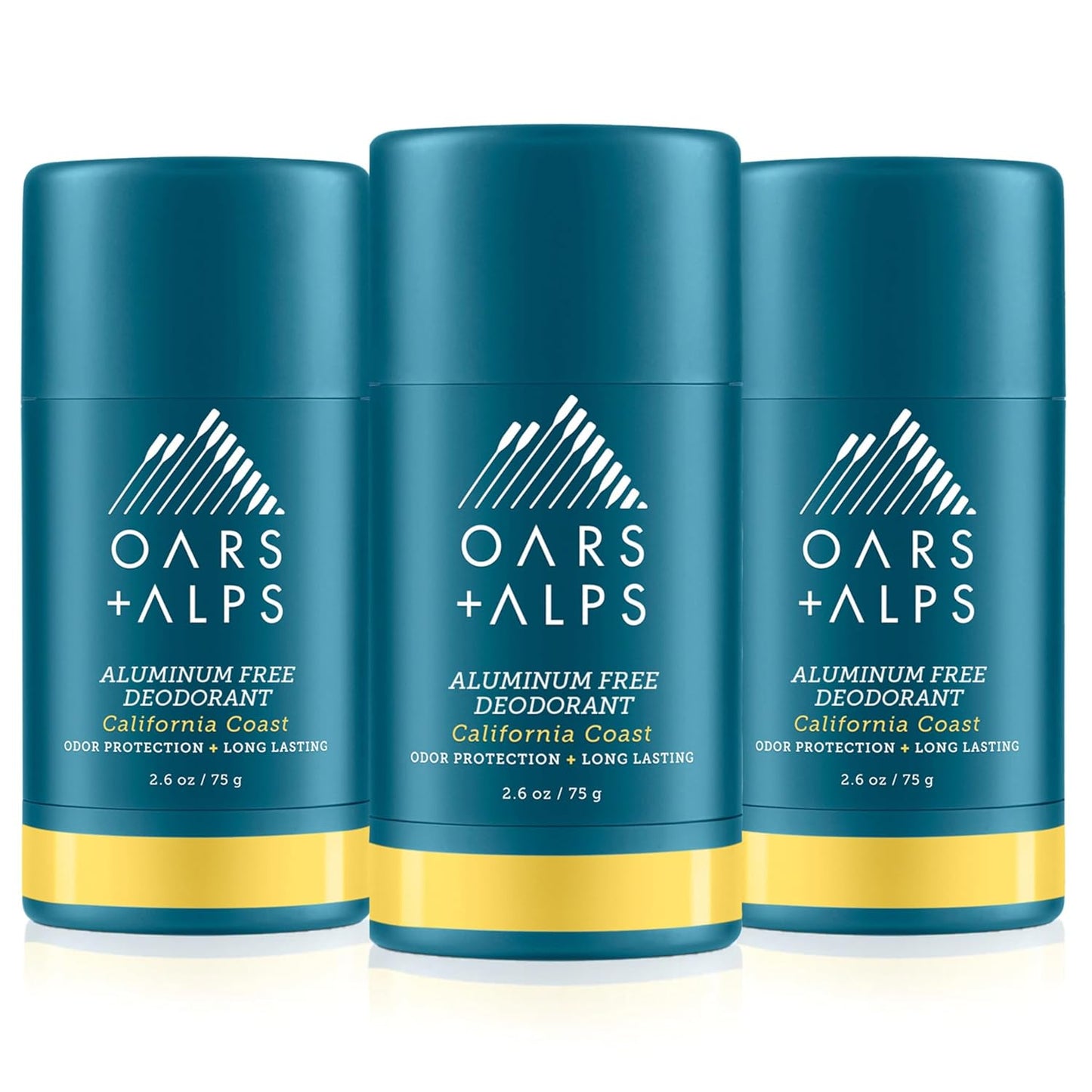 Oars + Alps Aluminum Free Deodorant for Men and Women, 3 Pack