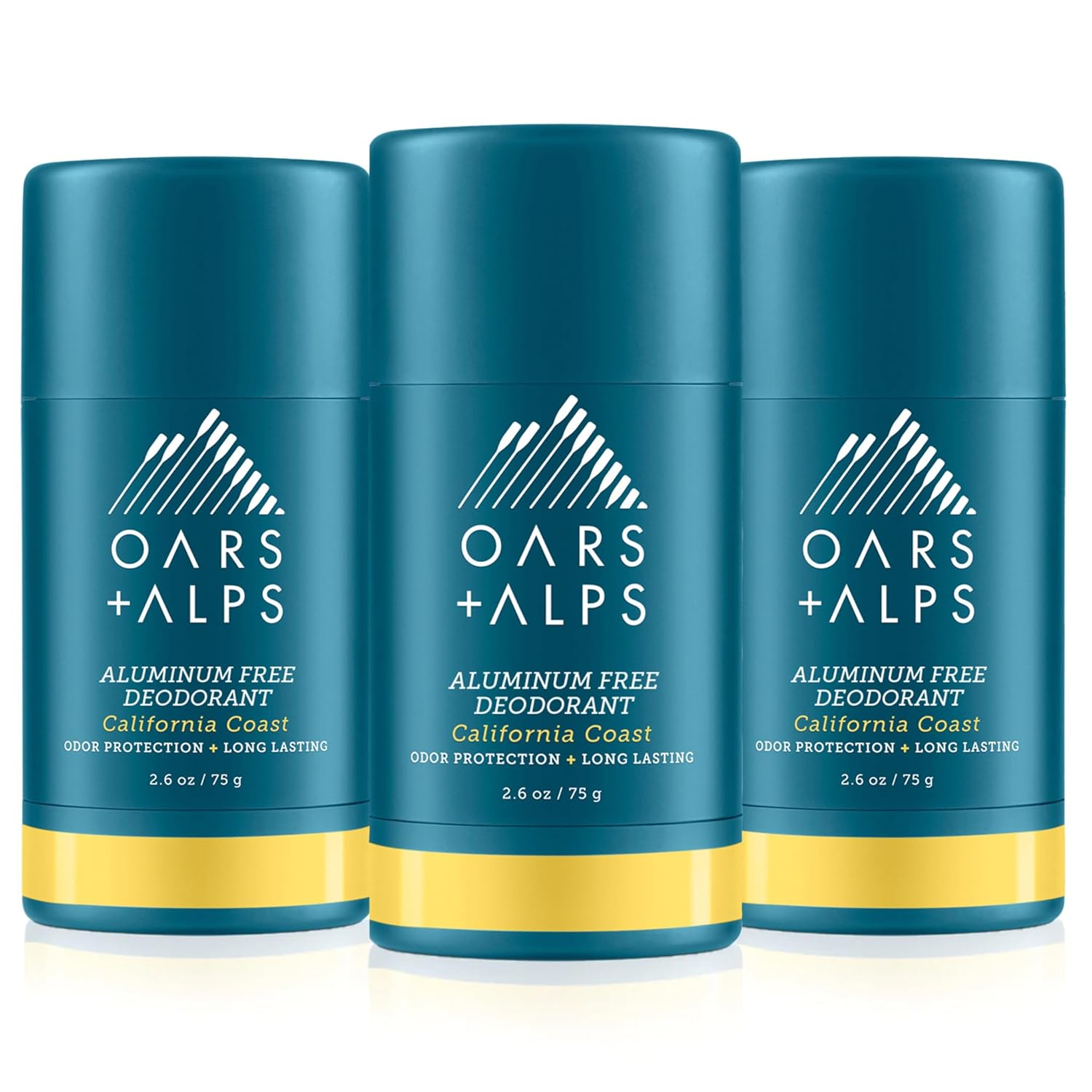 Oars + Alps Aluminum Free Deodorant for Men and Women, 3 Pack