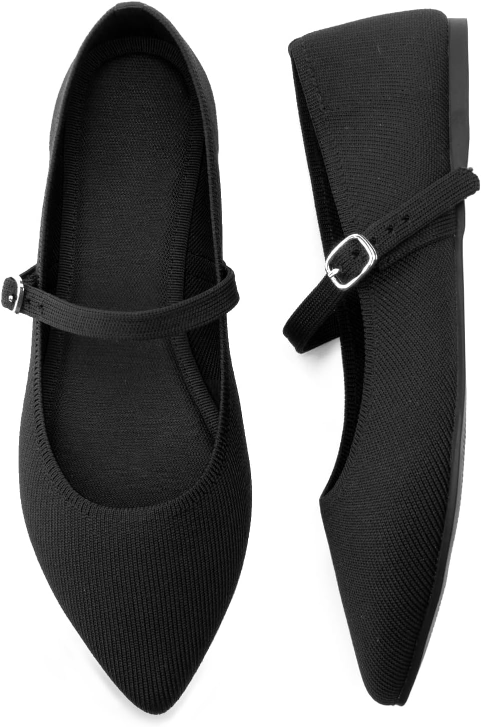 Pointed Toe Flats Knit Ballet Flat Shoes for Women Comfort