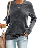 Womens Casual Crewneck Sweatshirt - Soft Lightweight Oversized Top