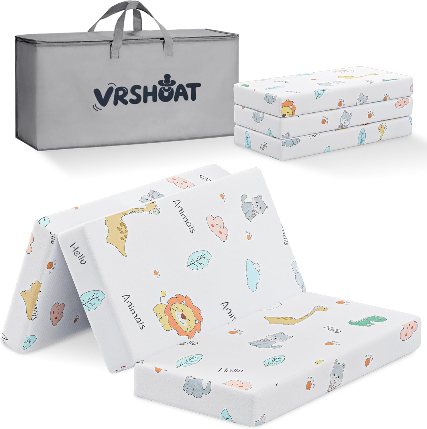 Trifold Pack and Play Mattress for Baby with Waterproof Cover