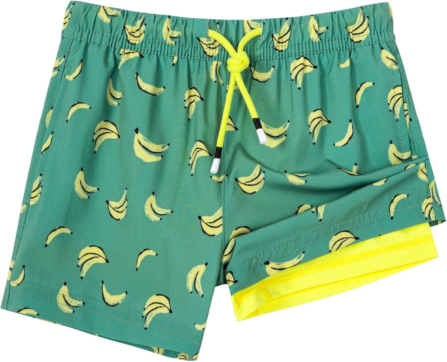 SURF CUZ Boys Swim Trunks with Boxer Brief Liner for Kids