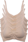 4-Pack Women's Nylon Spandex Removable Pad Cami Bras - Comfort Fit