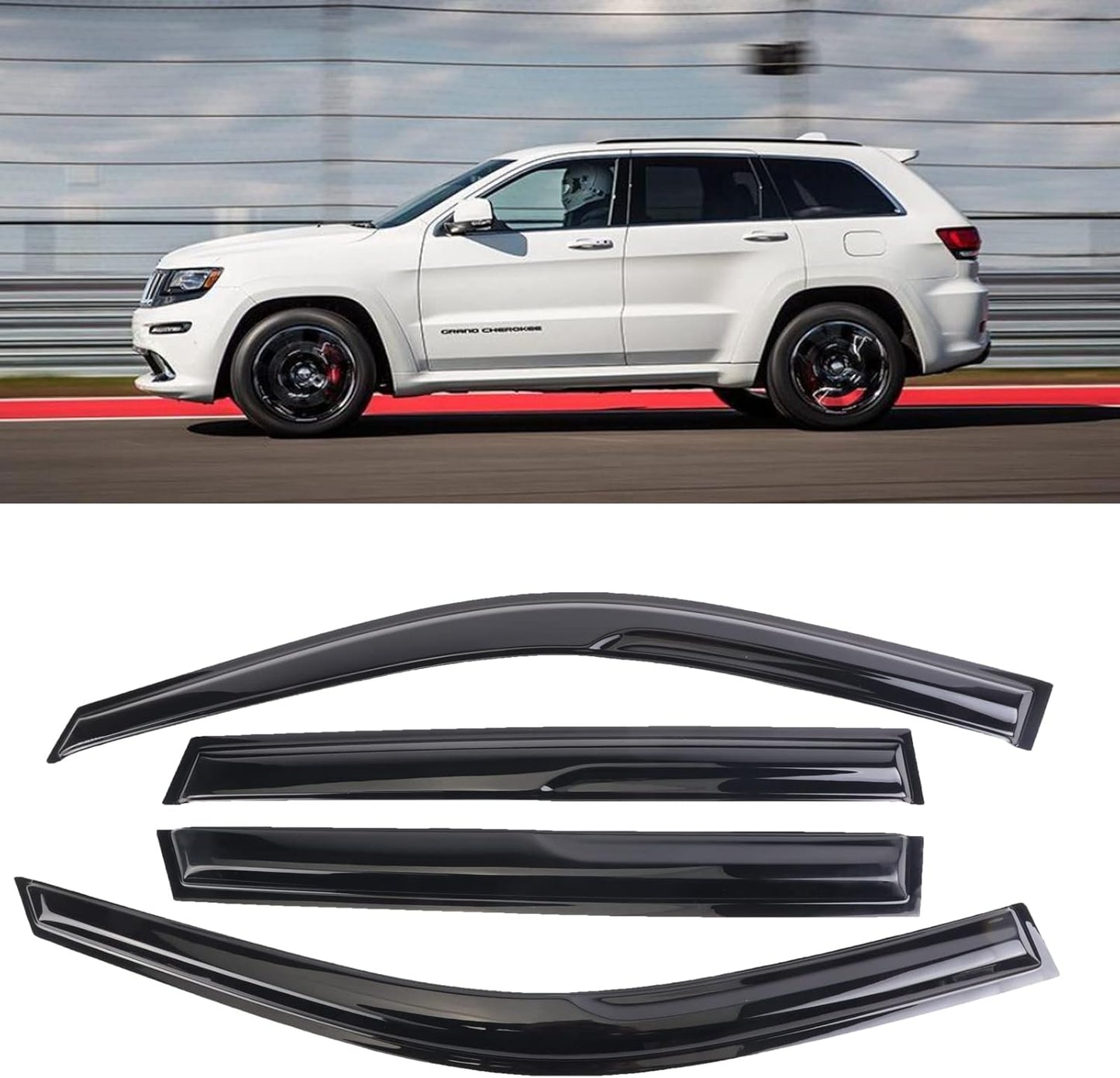 Window Visor Wind Deflectors for 2011-2021 Jeep Grand Cherokee