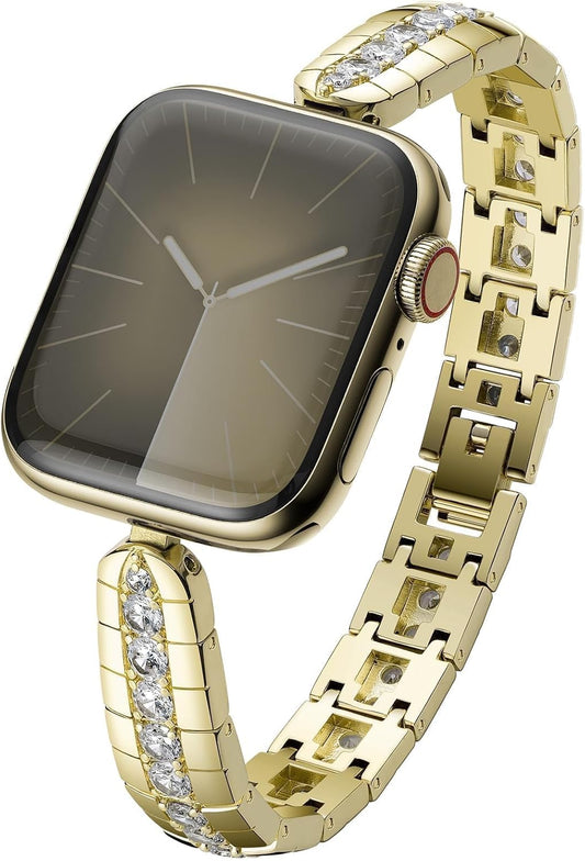 Compatible Apple Watch Band with Natural Zircon Gems for Women