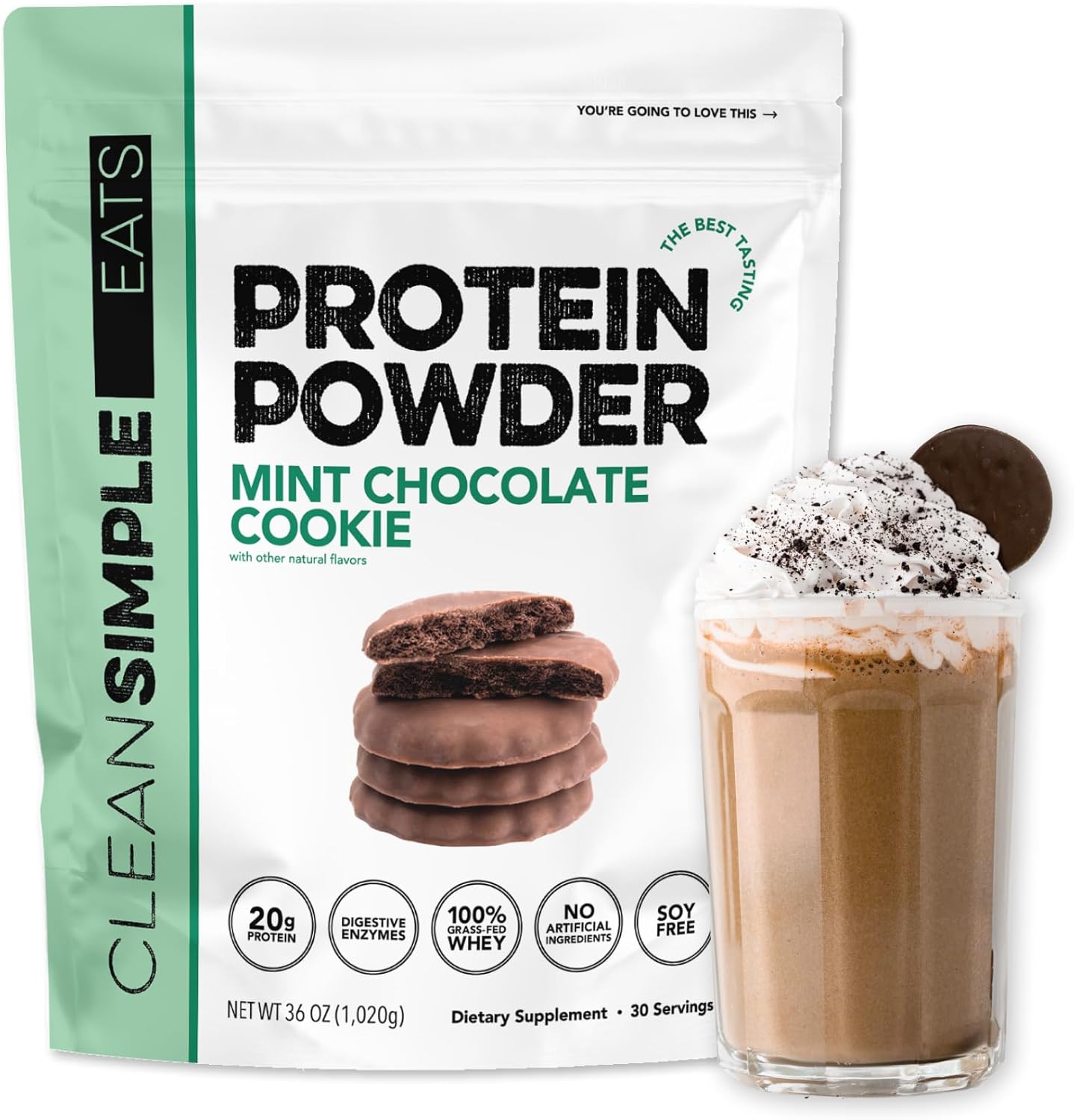 Mint Chocolate Cookie Protein Powder - Clean Simple Eats Review