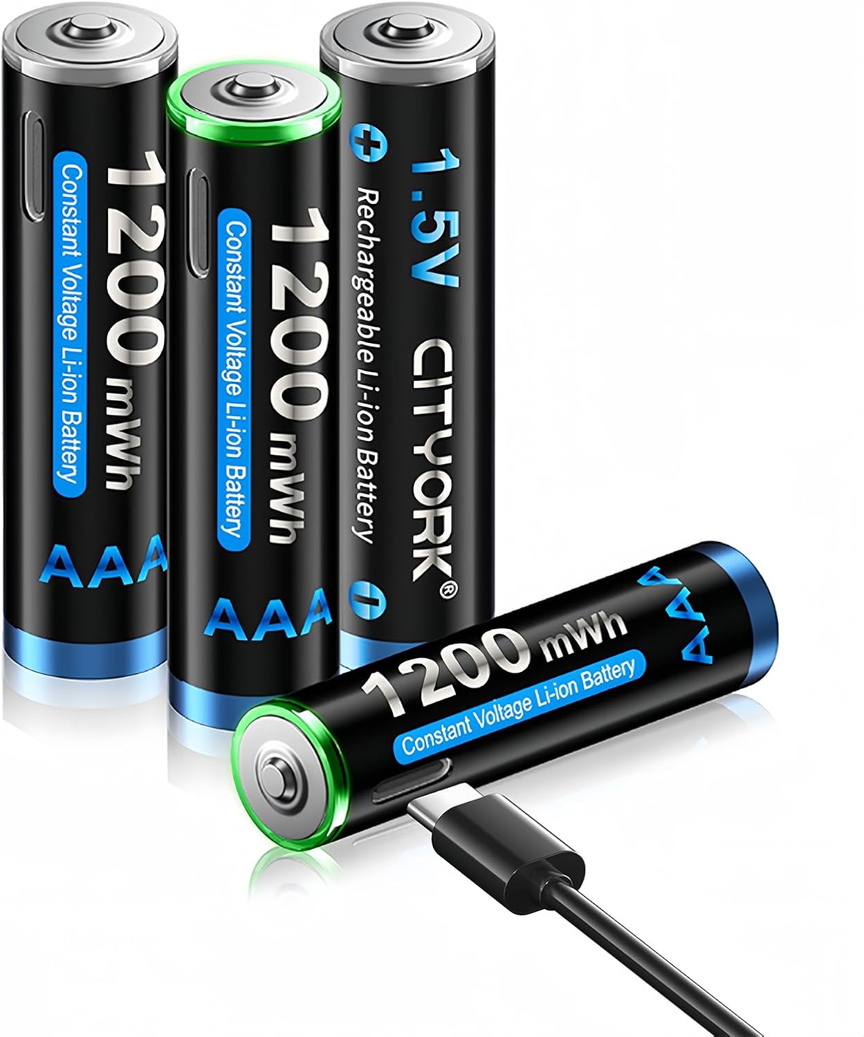 Long-lasting USB-C Rechargeable AAA Batteries by CITYORK