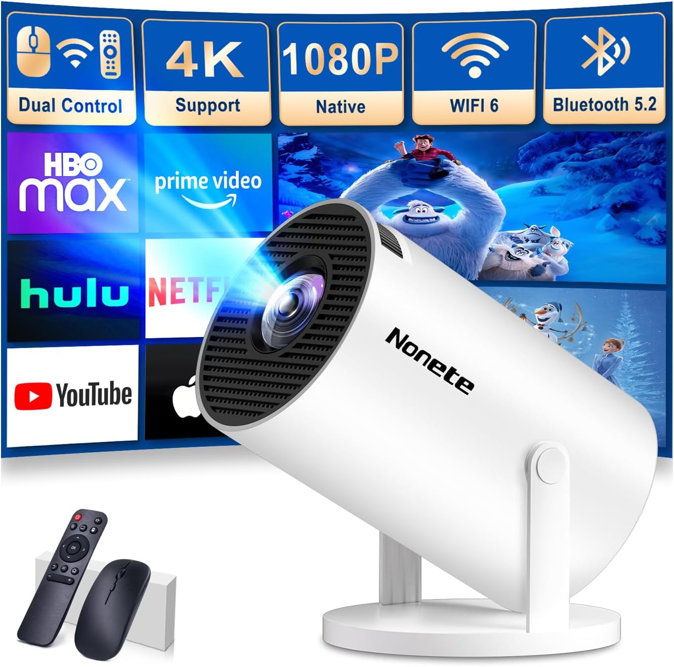 Portable Mini Projector: HD Quality, WiFi & Bluetooth