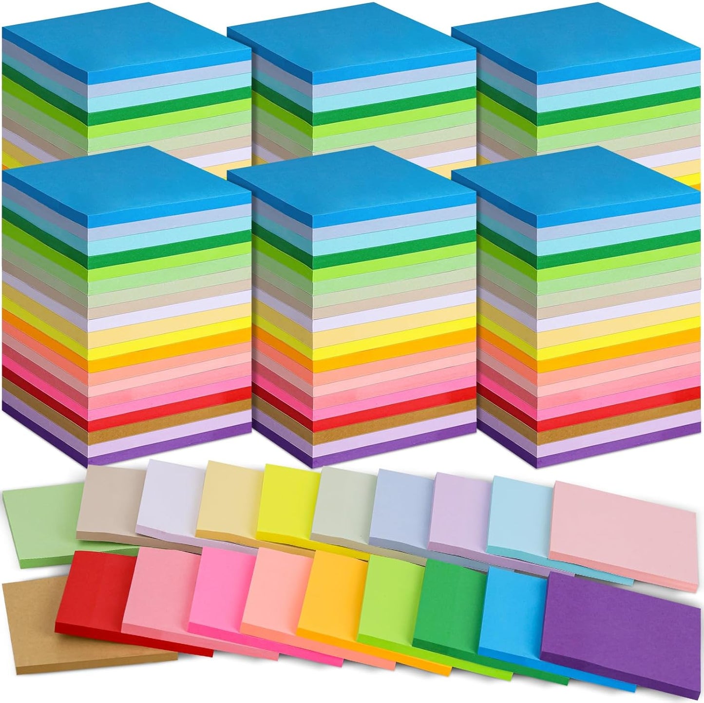 100 Pack Colorful Sticky Notes 3 x 3 in for Office and Home