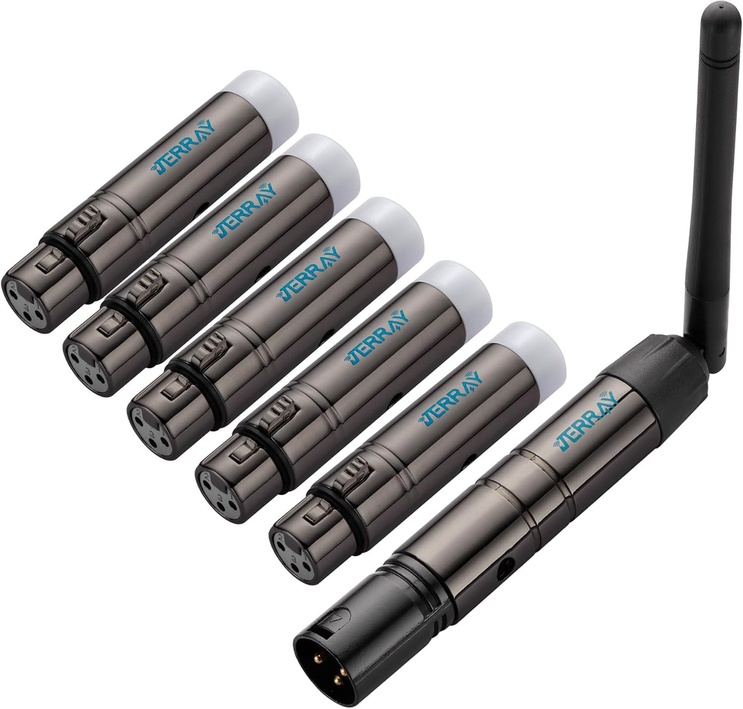 JERRAY 6Pcs DMX Wireless Receivers & Transmitter for Stage Lights
