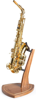 Saxophone Stand for Alto and Tenor - Zebra Grain Hardwood Stand