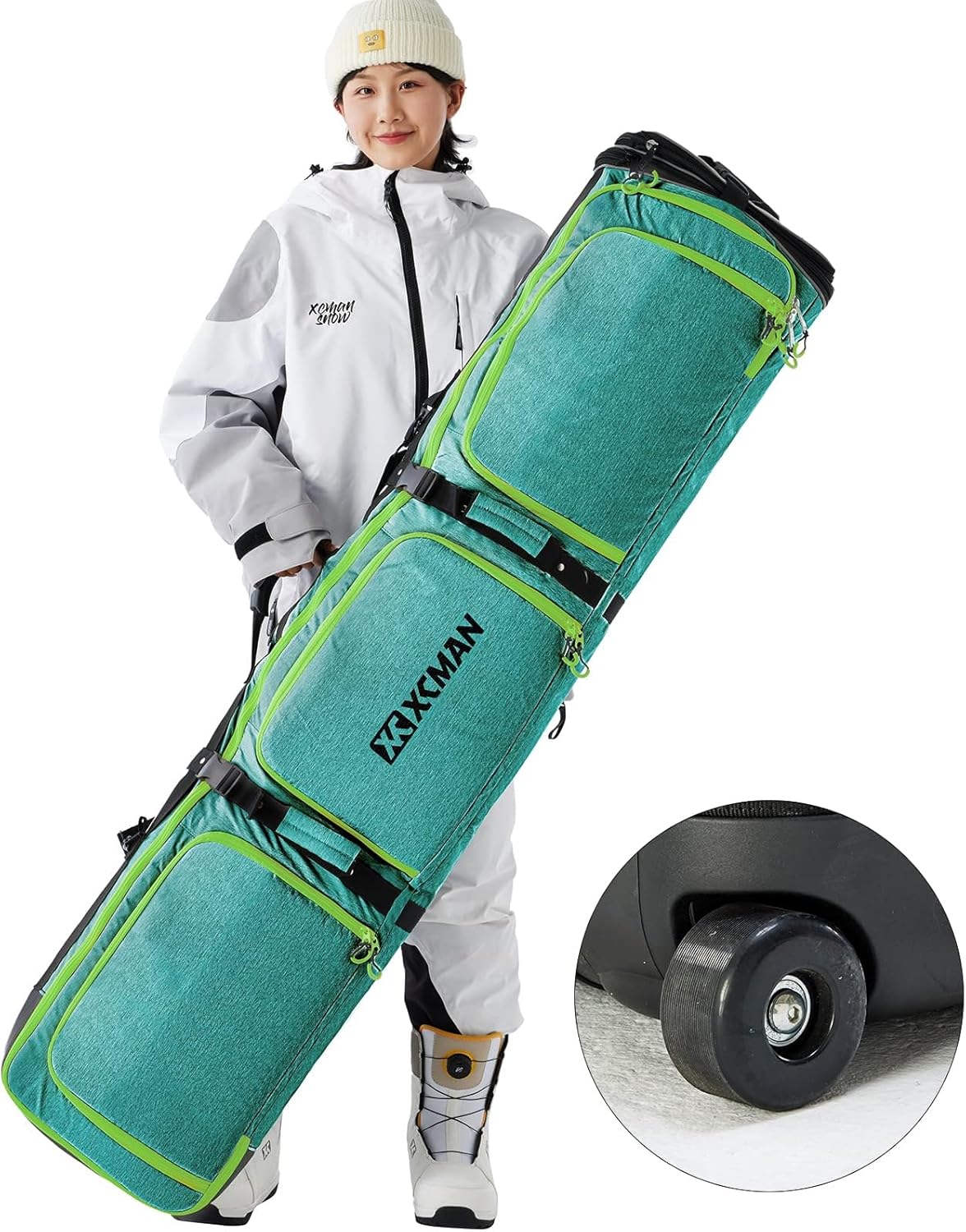 XCMAN Roller Snowboard Bag: Adjustable Length, Easy Mobility