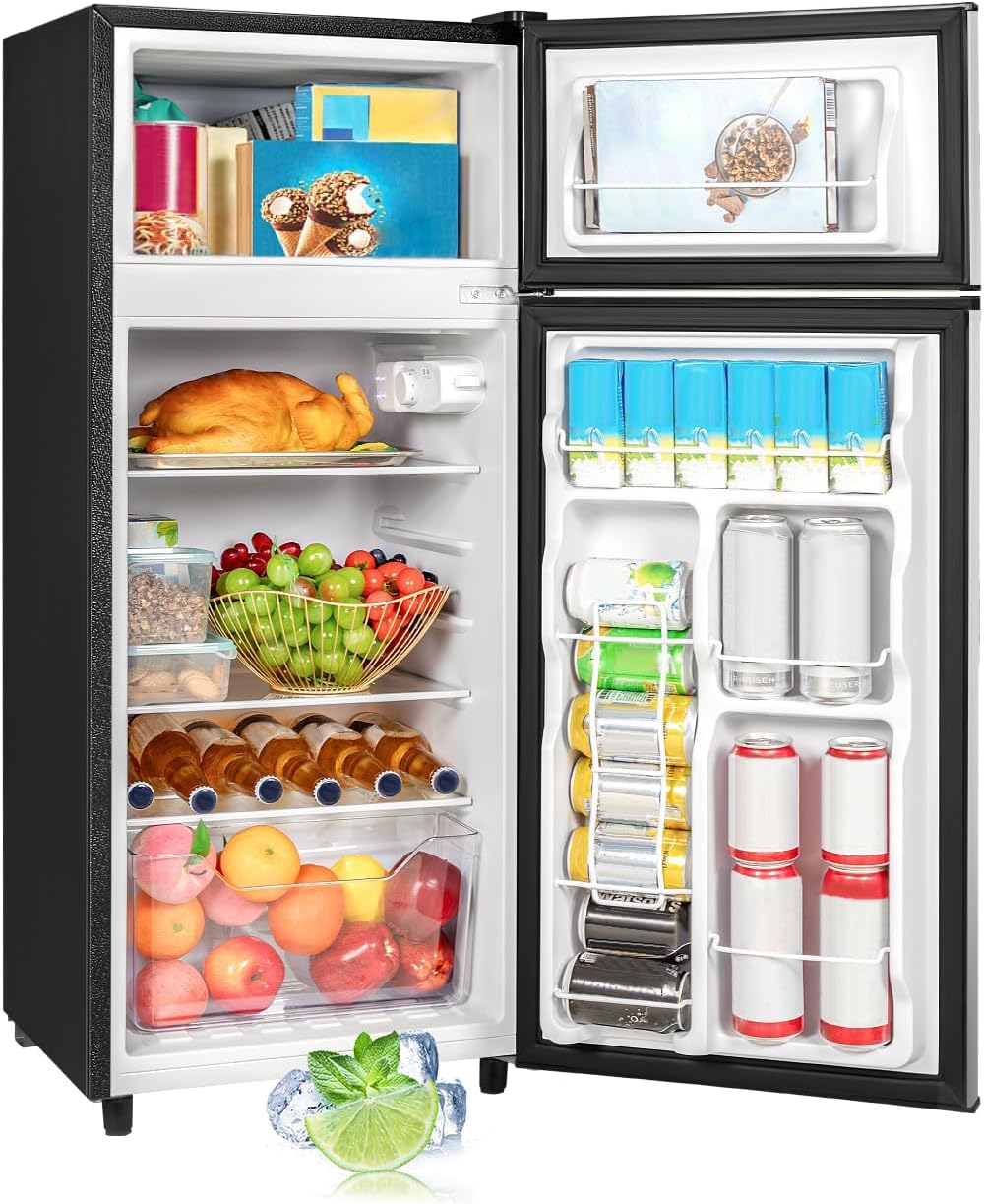 Double Door Refrigerator with Freezer for Small Spaces