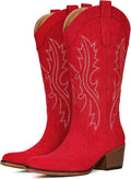 Cowboy Boots For Women Mid Calf Snip Toe - Comfortable Western