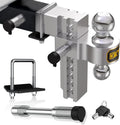 Adjustable Trailer Hitch for 2.5 in Receiver - 8 in Drop/Rise