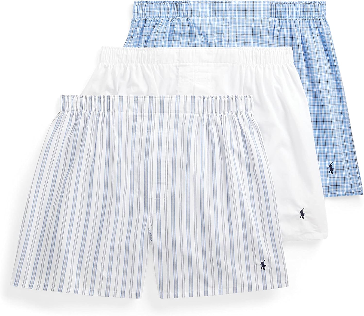 POLO RALPH LAUREN Men's Classic Fit Cotton Woven Boxers 3 Pack