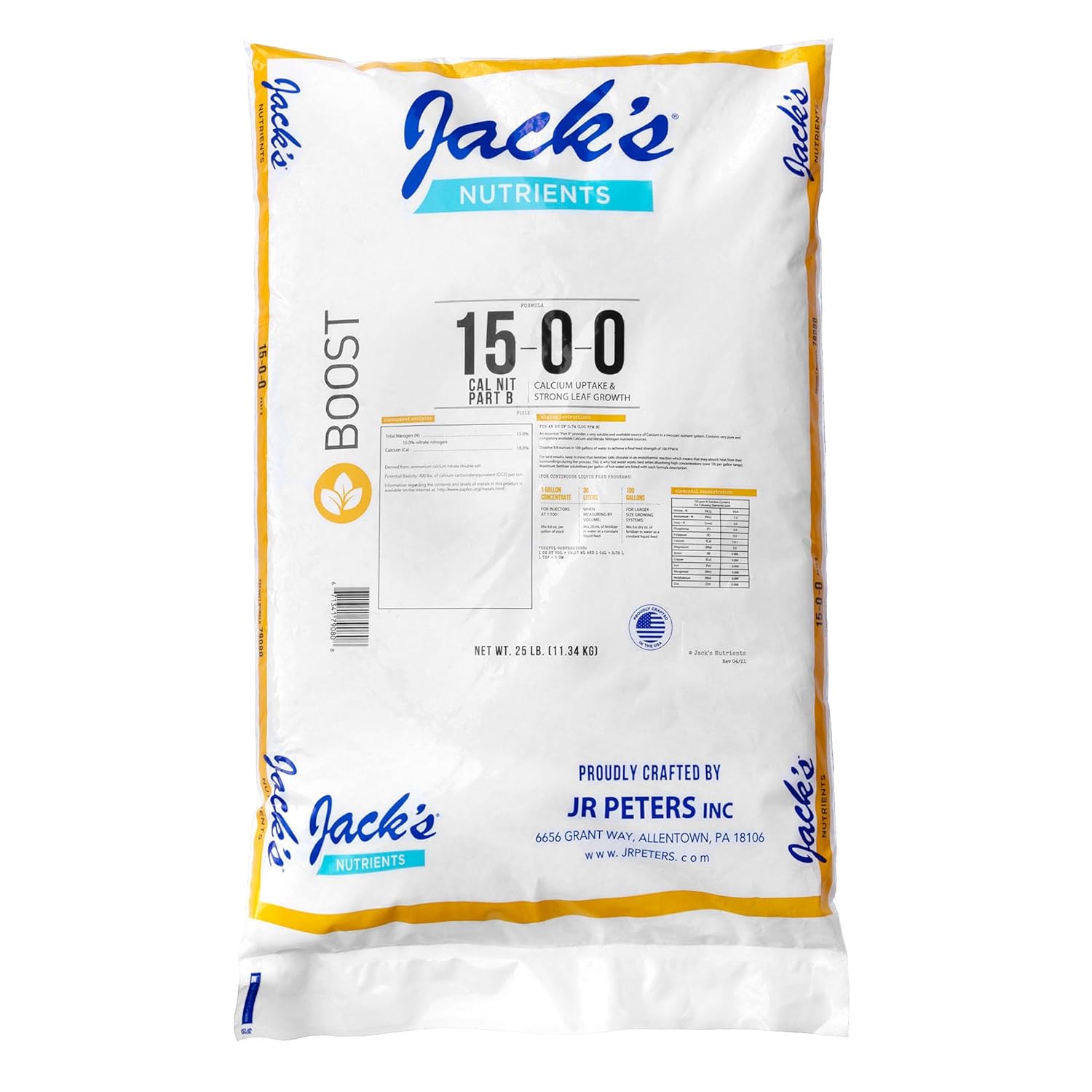 Jack's Classic Nutrients 15-0-0 Calcium Nitrate Fertilizer