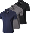 Mens 1/3 Pack Polo Shirt for Men - Moisture Wicking Dry Fit