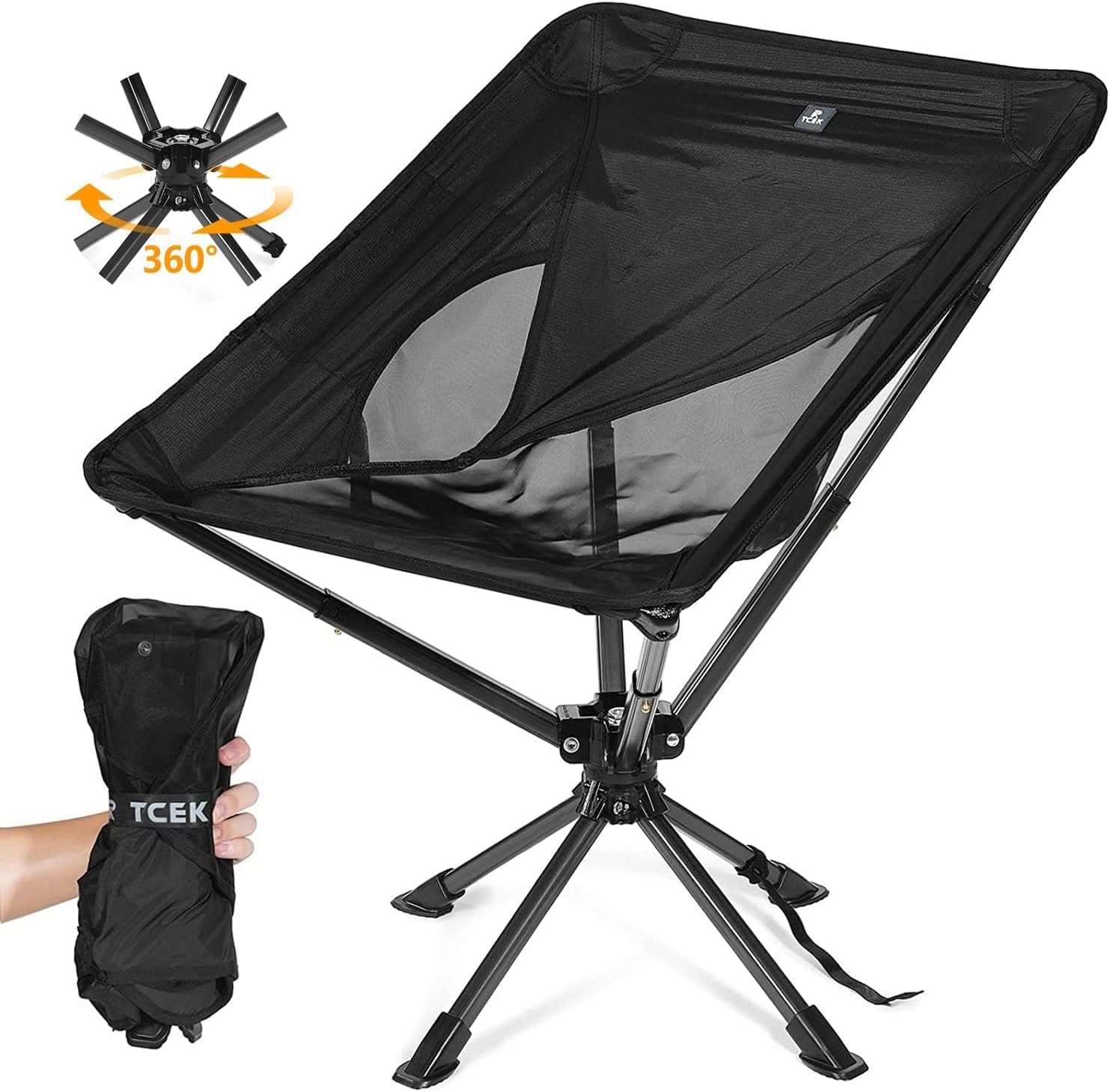 Upgraded Swivel Portable Chair for Camping and Outdoor Fun