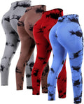 Womens Tie Dye High Waisted Yoga Leggings - Scrunch Butt Lifting