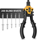 Rivet Gun 1/4 Pop Rivet Gun Kit with 200 Rivets - Heavy Duty Tool