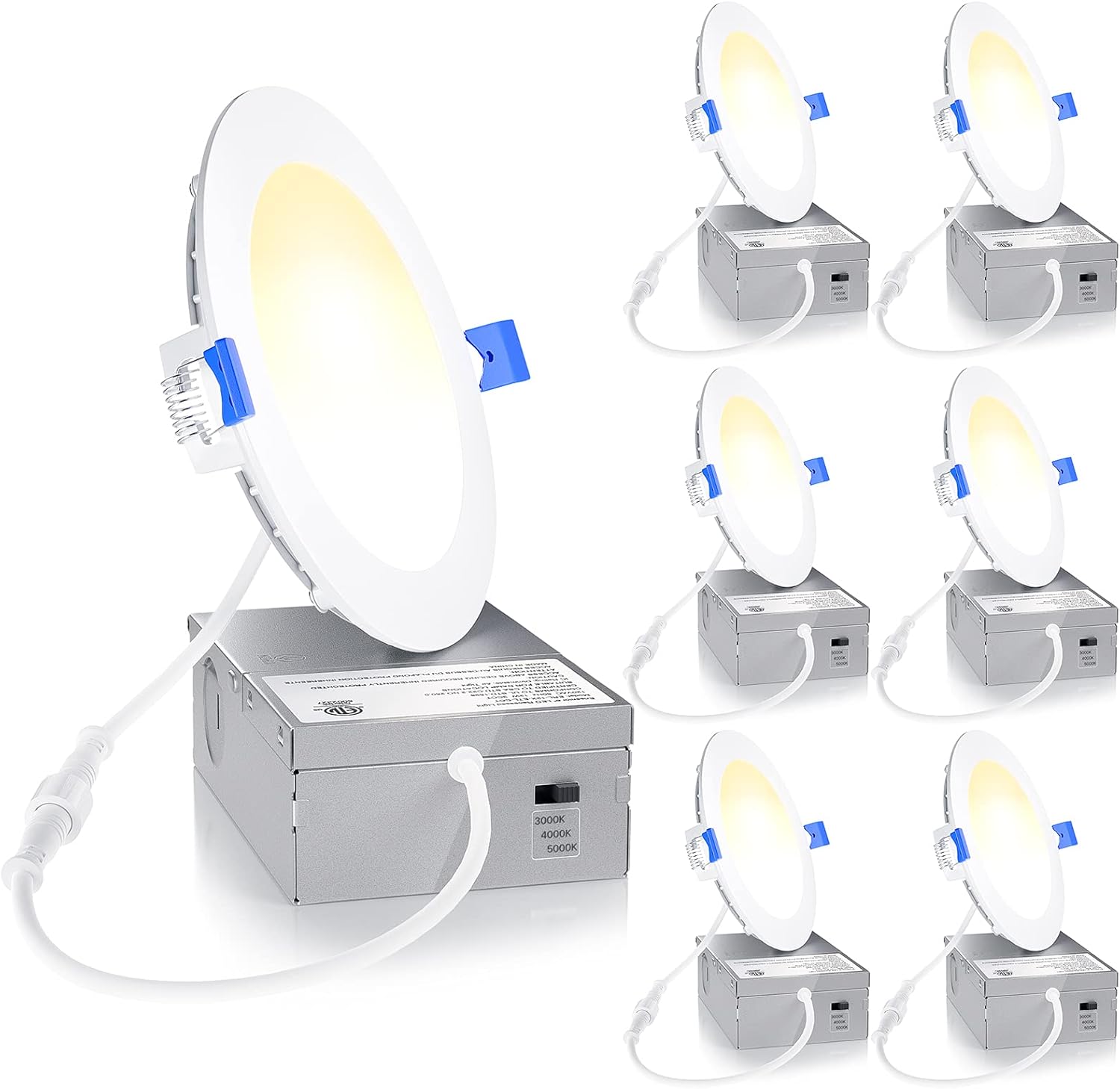 Ensenior 6 Pack 4 Inch LED Recessed Light - Dimmable & Bright