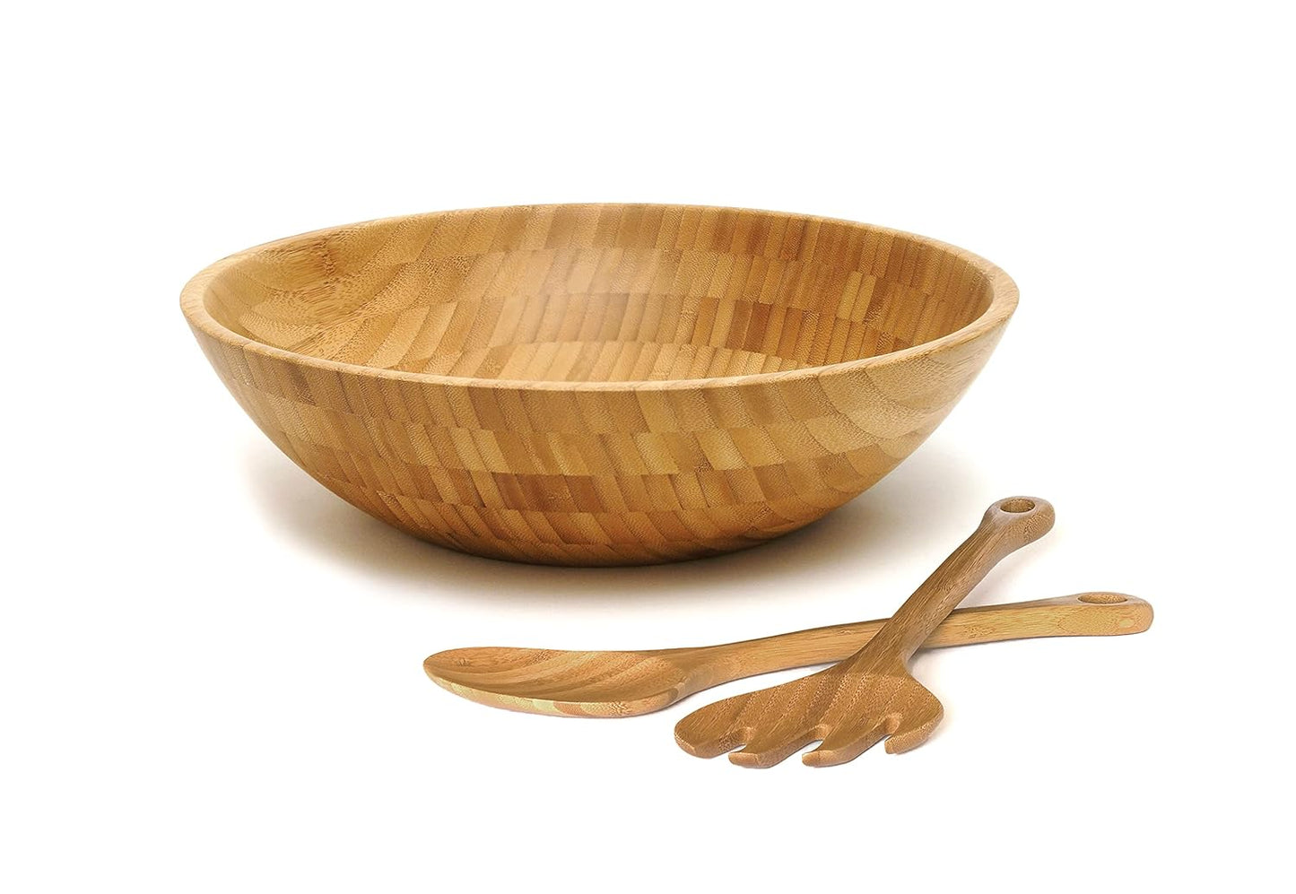Bamboo Salad Bowl and Server Set for Elegant Dining Experience