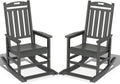 Set of 2 Grey HDPE Outdoor Rocking Chairs, 380lbs Support