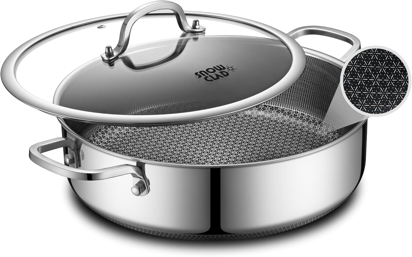 Hybrid Non Stick 6.5 Quart Saute Pan for Everyday Cooking
