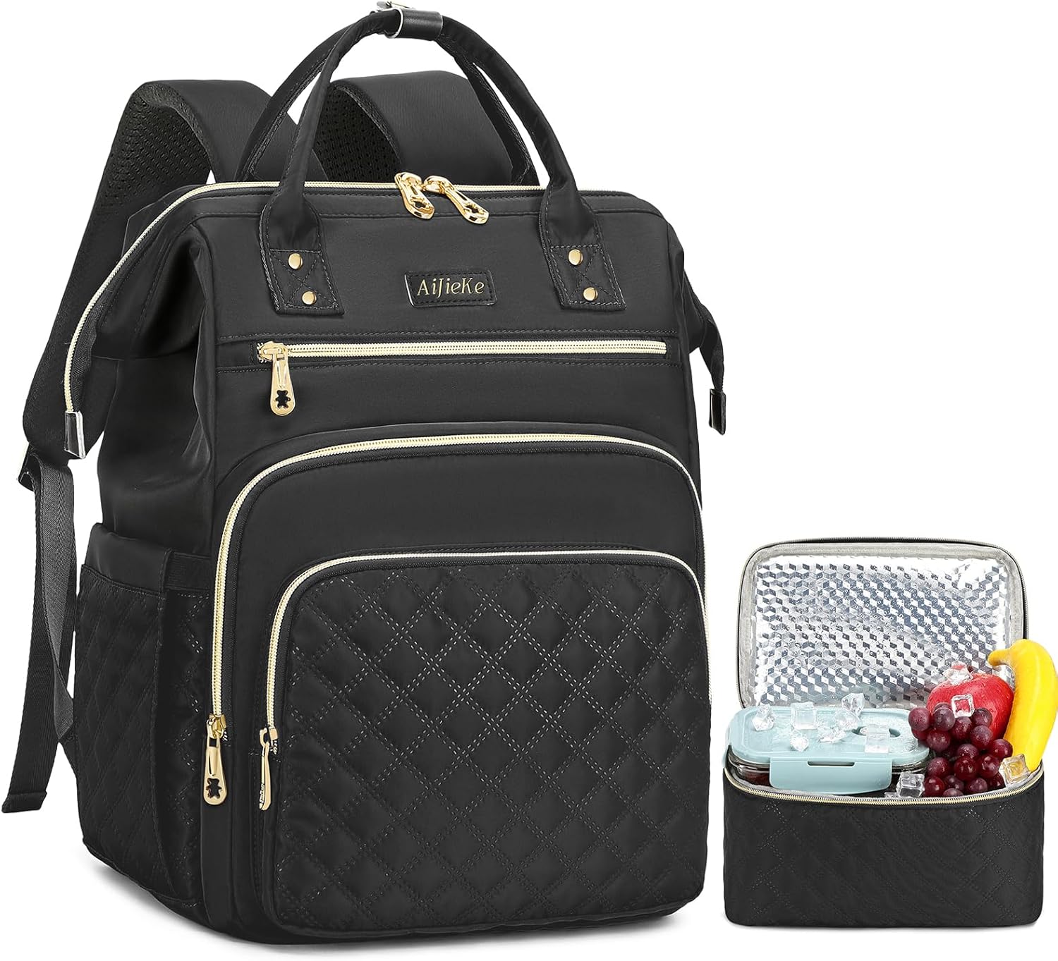 AIJIEKE Lunch Backpack for Women with Insulated Cooler Bag
