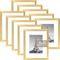 upsimples 8x10 Picture Frame Set of 10 - Gold Multi Photo Frames