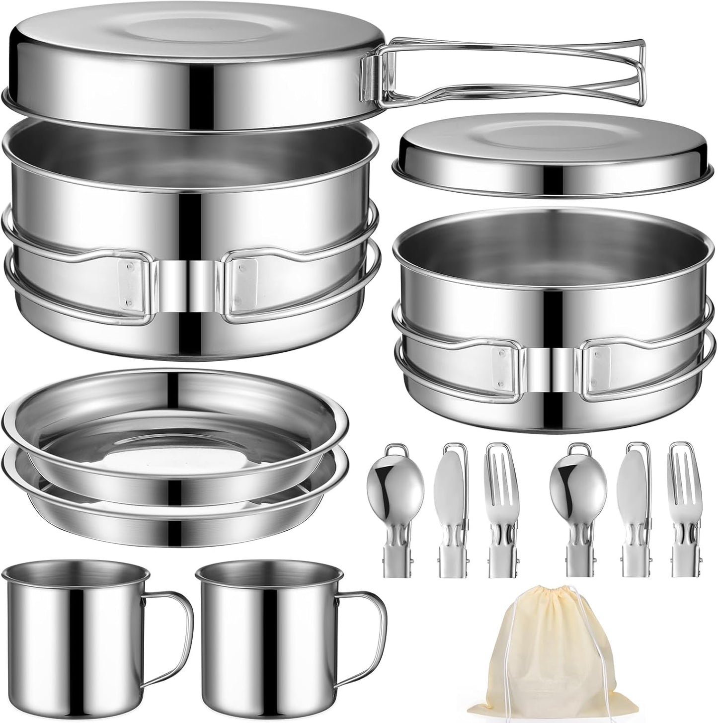 Ultimate 14pc Stainless Steel Camp Cookware Set by Funnymoom