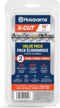 Husqvarna X-Cut SP33G 16 in Chainsaw Chain 2-Pack - Low Kickback