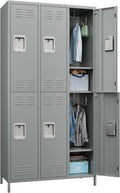 METAN Metal Locker 6 Door Light Gray - Durable Steel Storage Cabinet