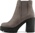Fashion Forward Women's High Heel Ankle Boots with Lug Sole