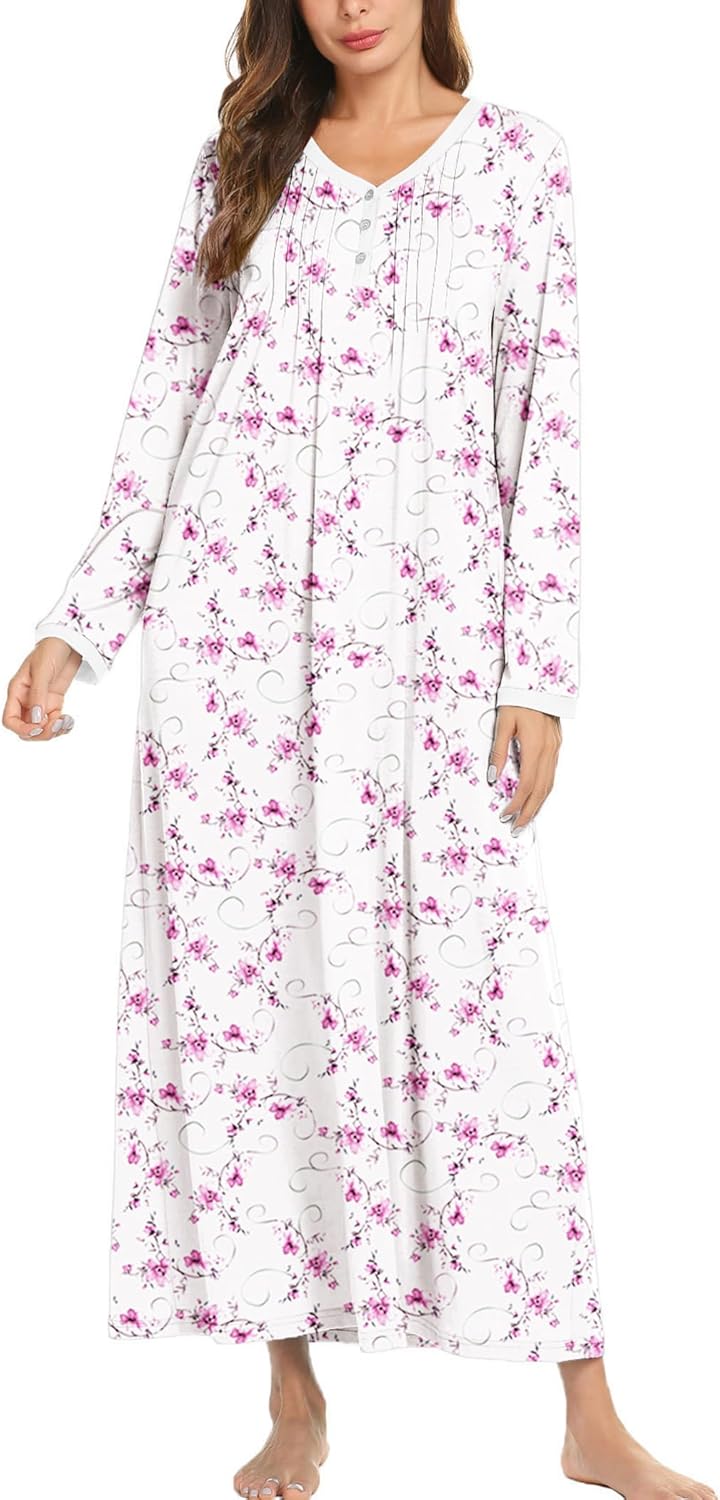 Ekouaer Cotton Nightgowns for Women - Soft Comfy Nightdress