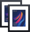 VCK 11x14 Picture Frame Set of 2 - Elegant Black Wooden Frames