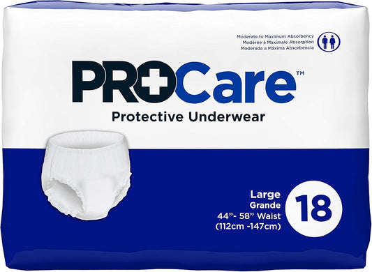 ProCare Large Pull-On Adult Underwear, Moderate Absorbency - Pack of 18
