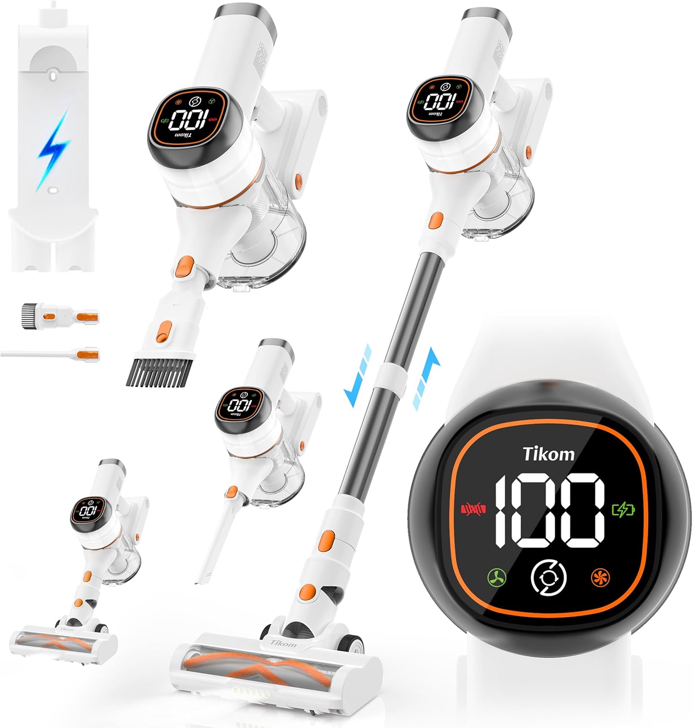 Powerful 40000Pa Cordless Vacuum - Lightweight & Anti-Tangle