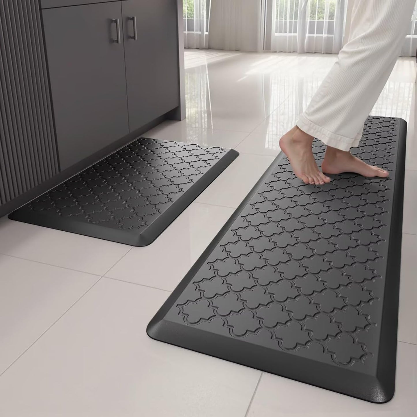 Anti Fatigue Kitchen Mats for Floor - Cushioned Non Slip Rugs